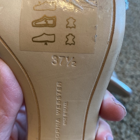 Sophia Webster, Silver Sparkles, Ankle Strap, Sandal with 3 inch Heel, Size 37 - Picture 8 of 12